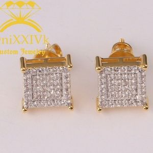 Iced Out Custom Square Studded Earrings